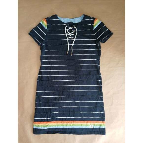 Tommy Hilfiger Dresses & Skirts - Tommy Hilfiger T Shirt Dress Womens M Blue Striped Nautical Maritime Preppy